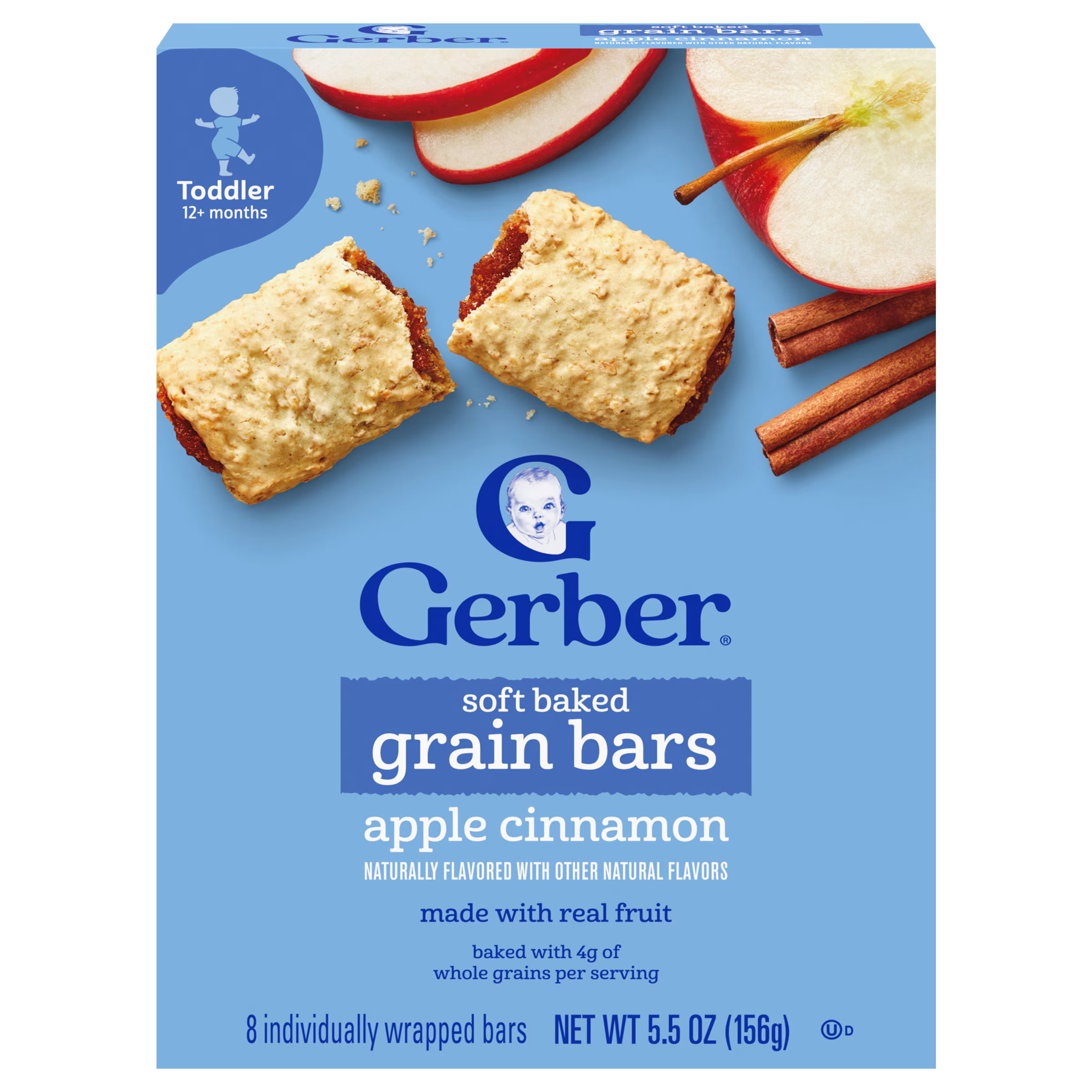 Gerber Apple Cinnamon Soft Baked Grain Bars for Toddlers 12 plus Months