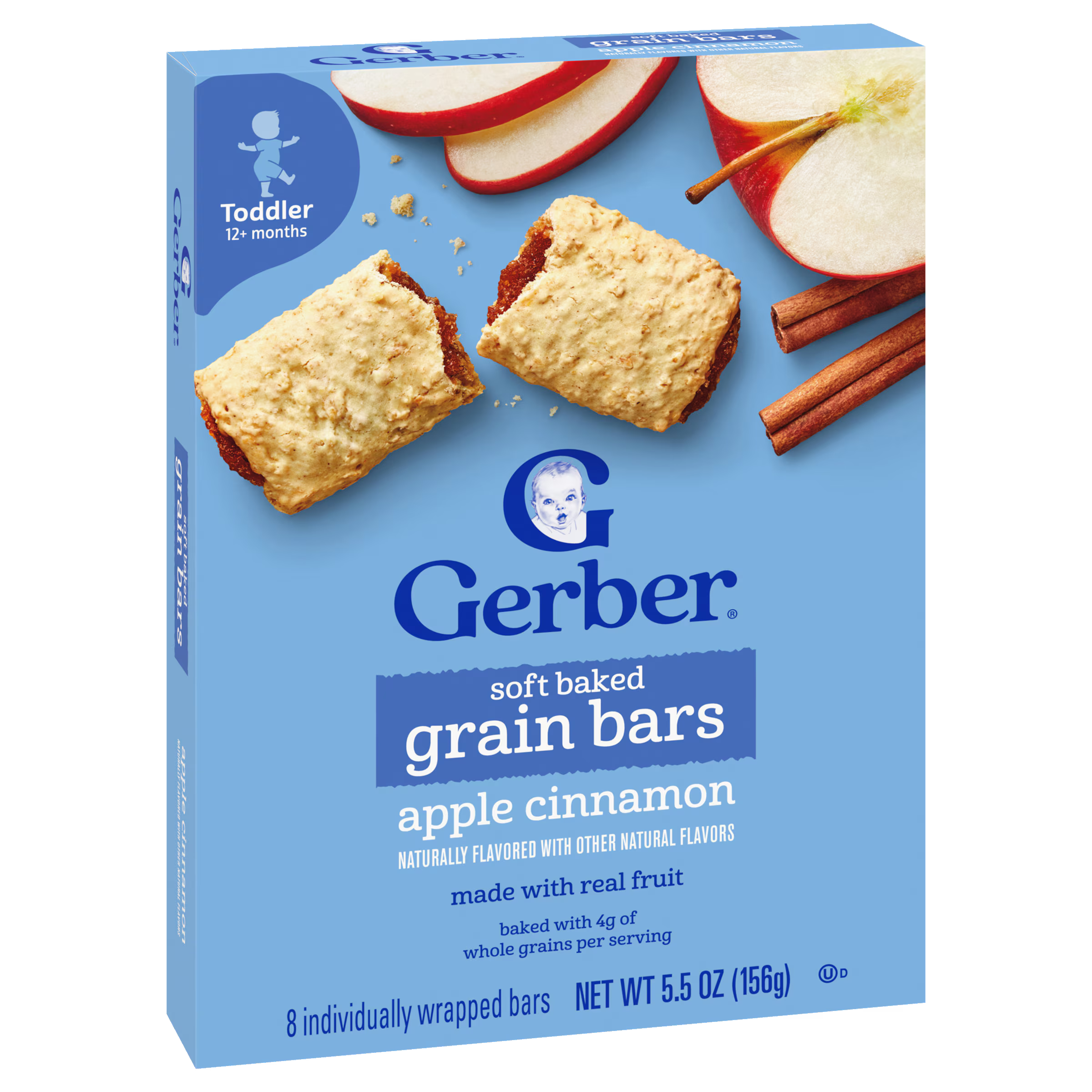 Gerber Apple Cinnamon Soft Baked Grain Bars for Toddlers 12 plus Months