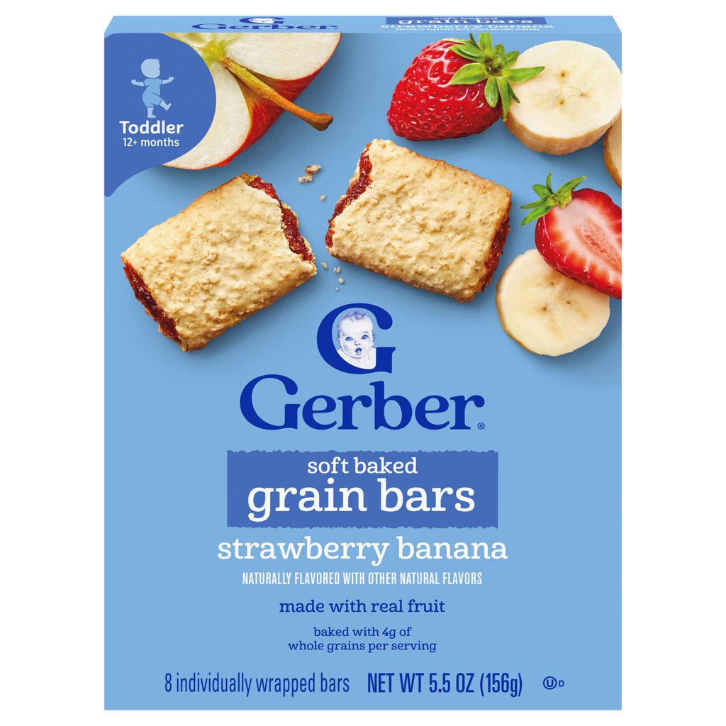 Gerber Strawberry Banana Soft Baked Grain Bars for Toddlers 12 plus Months