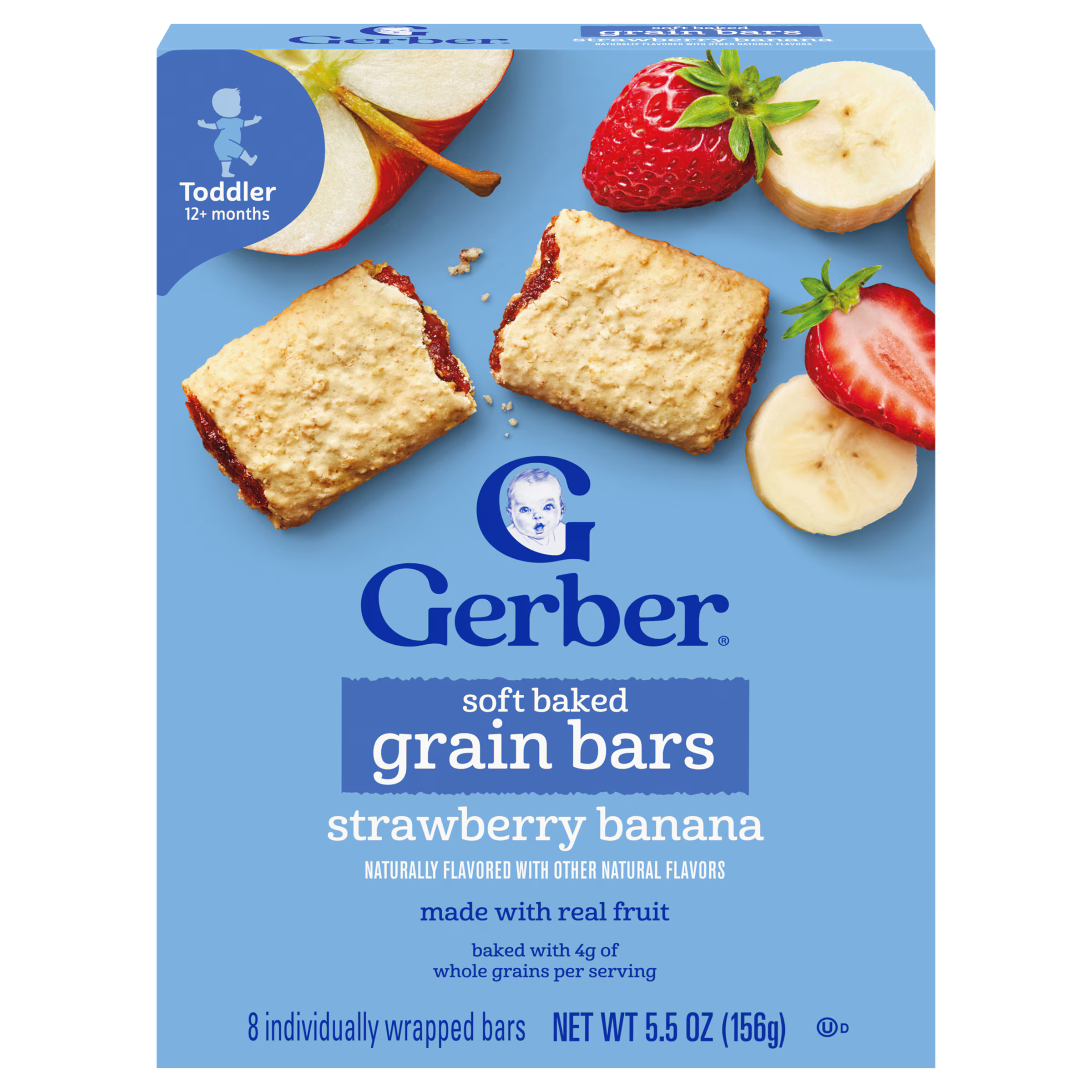 Gerber Strawberry Banana Soft Baked Grain Bars for Toddlers 12 plus Months