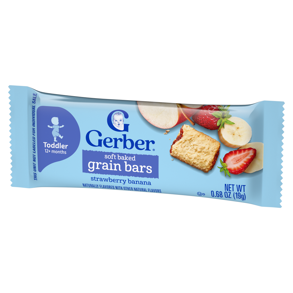 Gerber Strawberry Banana Soft Baked Grain Bars for Toddlers 12 plus Months