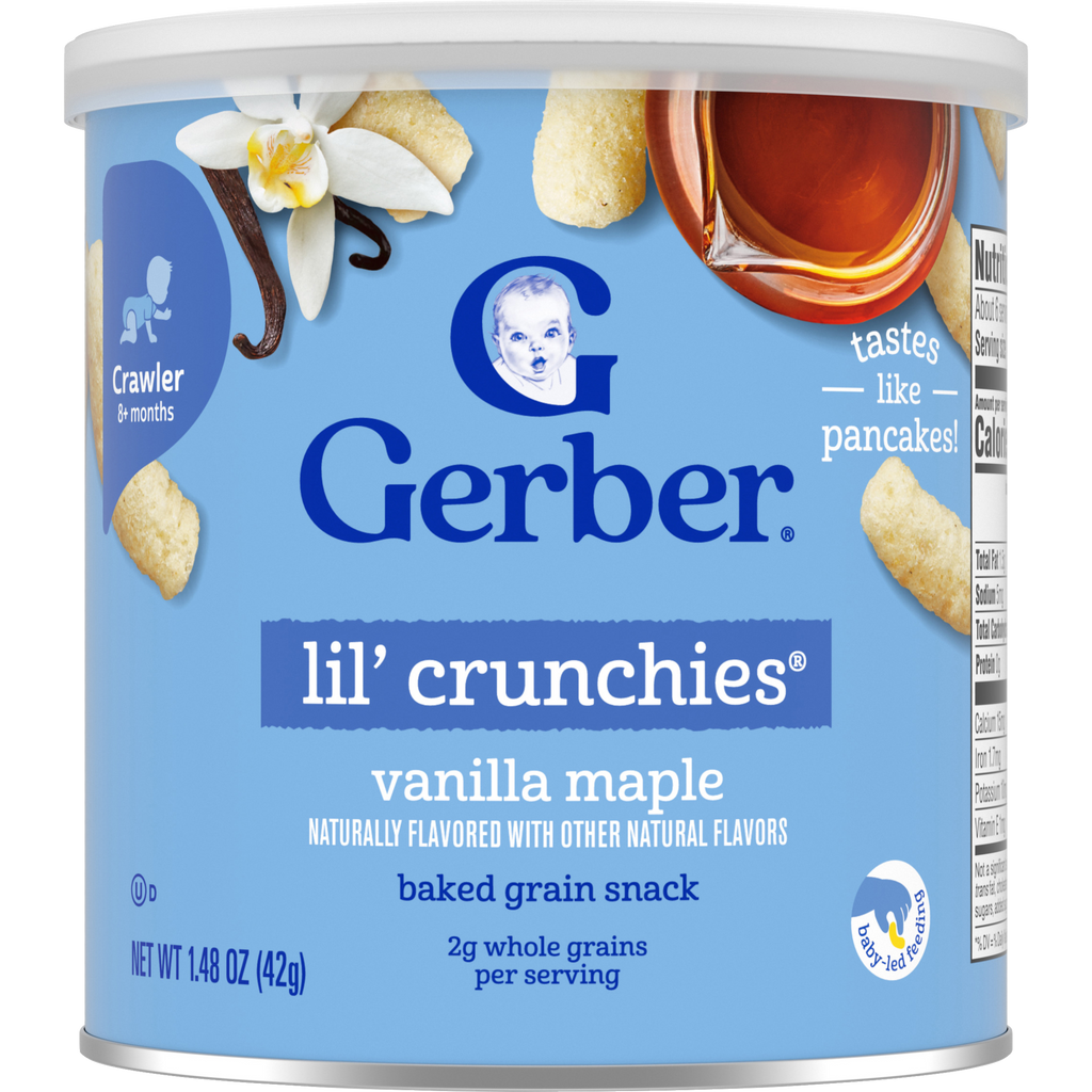 Gerber Lil’ Crunchies® Vanilla Maple snacks for baby Crawler 8+ months
