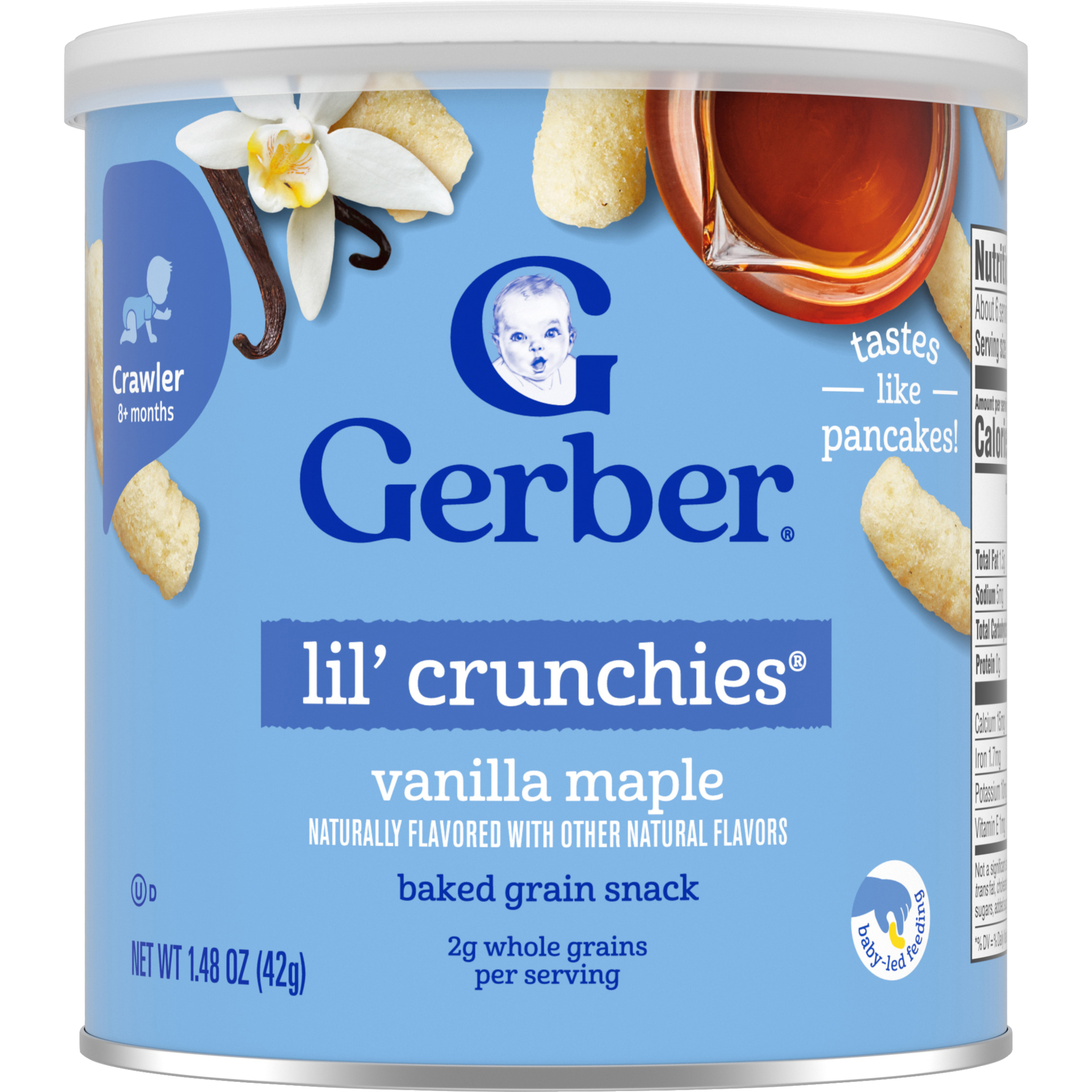Gerber Lil’ Crunchies® Vanilla Maple snacks for baby Crawler 8+ months