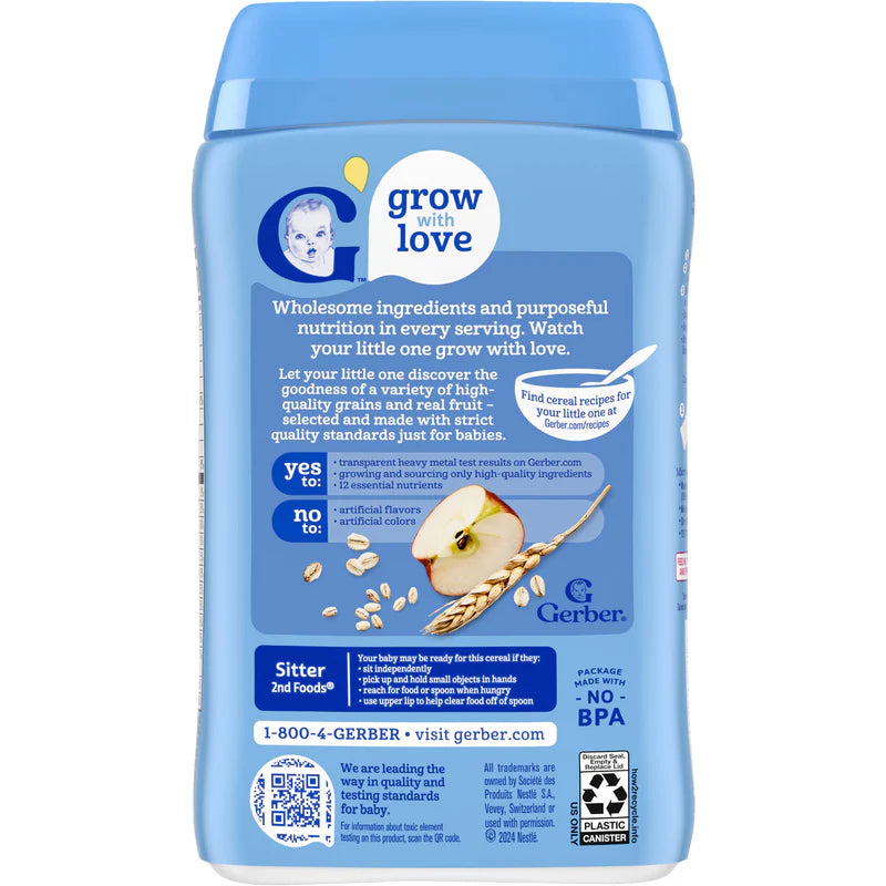 Gerber Multigrain Apple Oatmeal 2ND FOODS Sitter 6 Plus Months