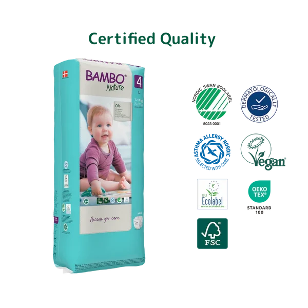 Bambo Nature Diapers Size 4 Large 7 to 14 kg 48 Count