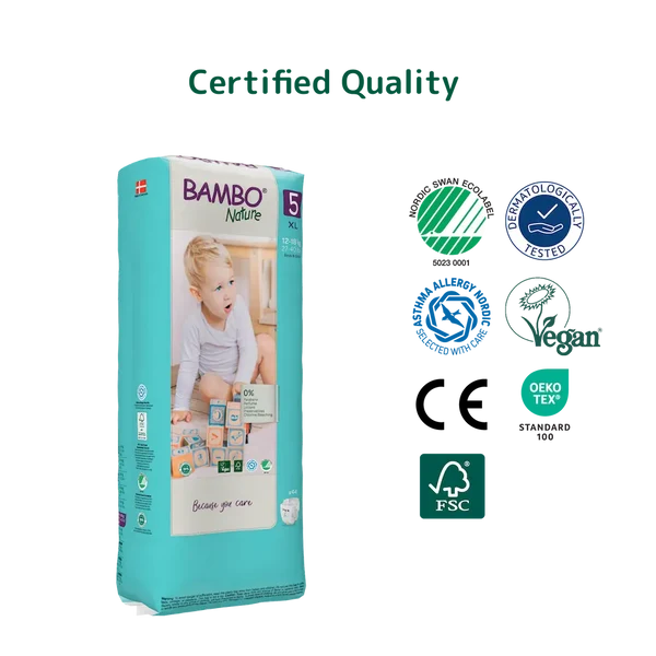 Bambo Nature Diapers Size 5 Xl 12 to 18 kg 44 Count