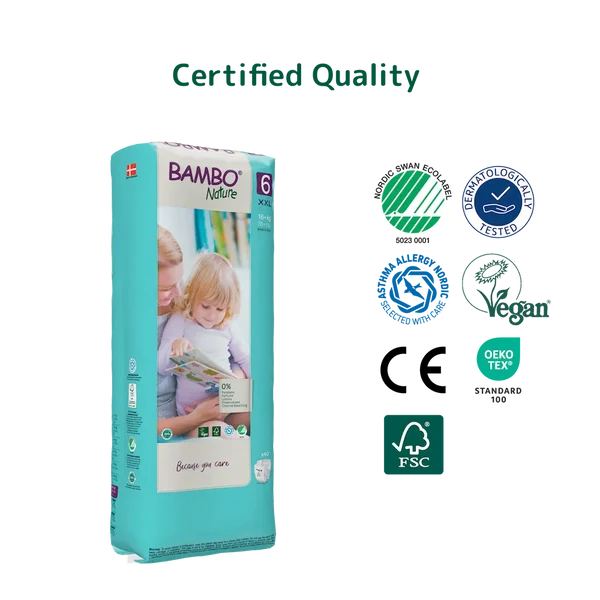 Bambo Nature Diapers Size 6 Xxl 16kg Plus 40 Count