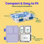 Basil Bento Neo Steel Lunch Box 3 Compartment