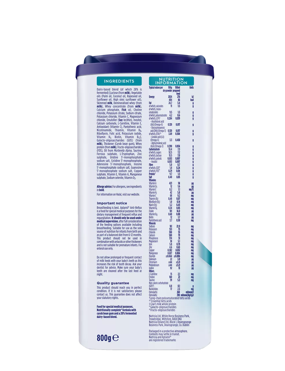 Aptamil Anti Reflux Formula Baby Milk Powder 800g