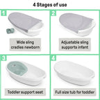 Ingenuity 4 in 1 Baby Bath Tub with Sling Grey 0 to 24 Months