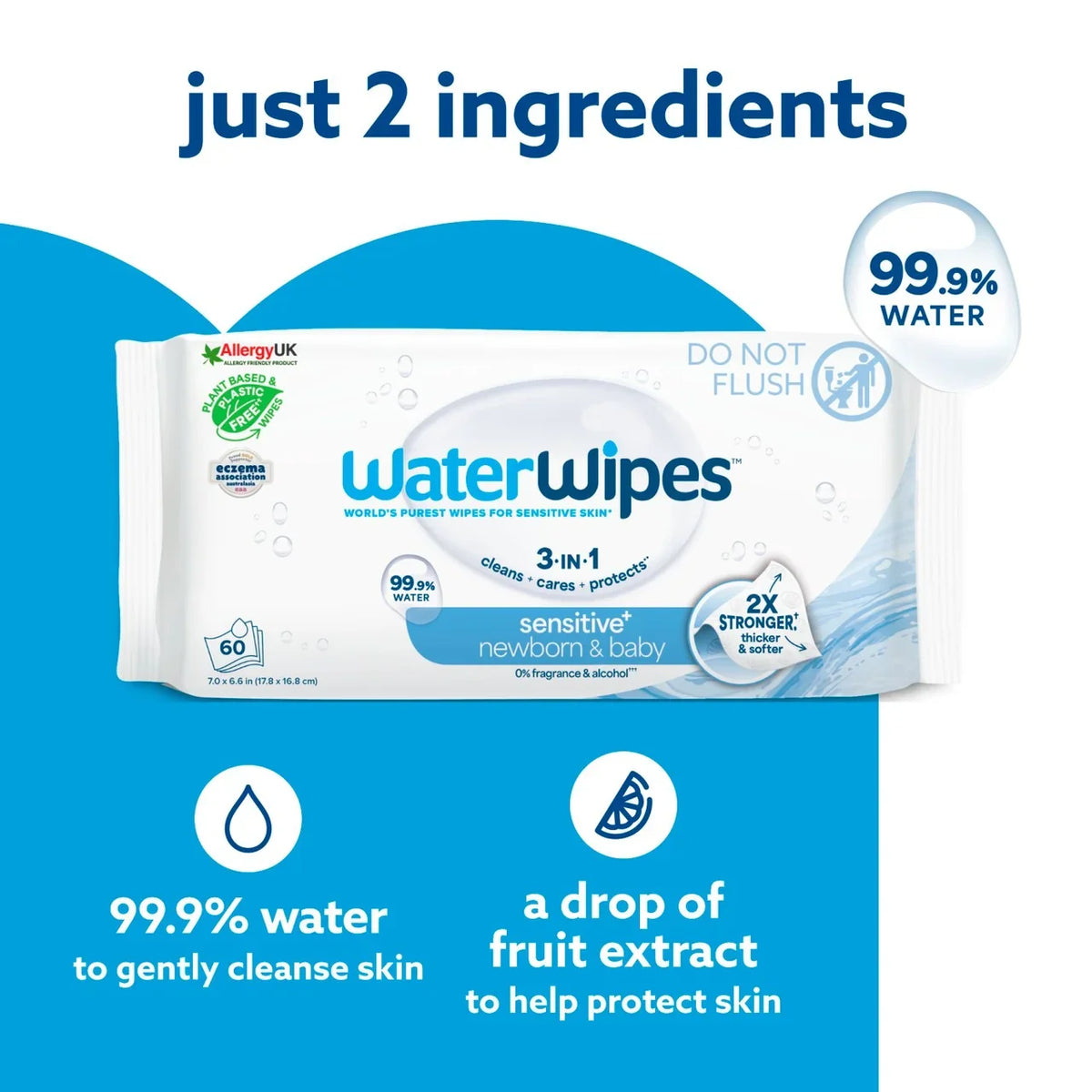 WaterWipes Original Baby Wipes 60 Count Newborn & Sensitive Skin