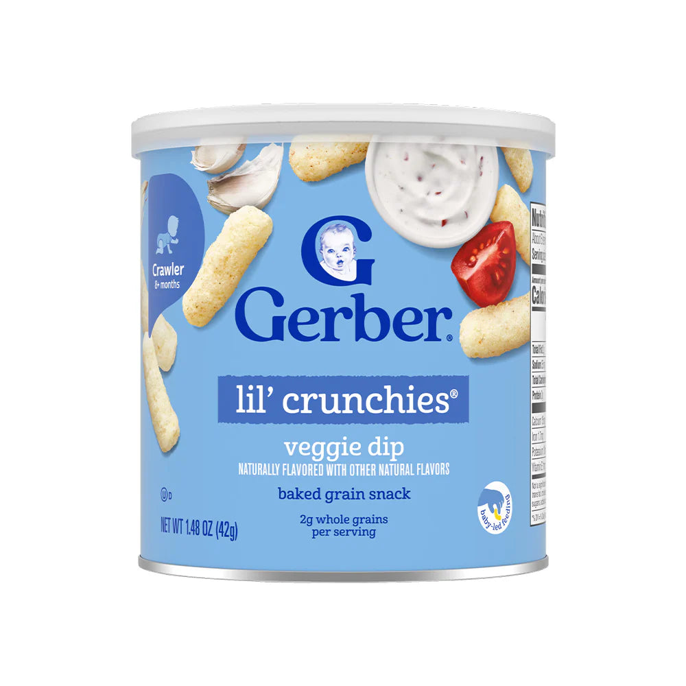 Gerber Lil’ Crunchies® Veggie Dip snacks for baby Crawler 8+ months