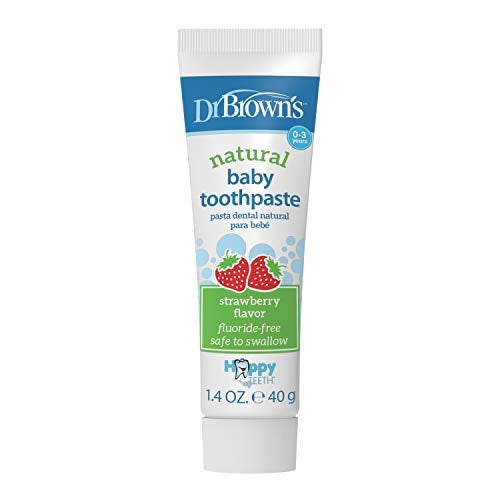 Dr Browns Baby Toothpaste Strawberry Flavor Toddlers and Kids Love Fluoride Fre Made in the Usa 0 to 3 years 1p4oz