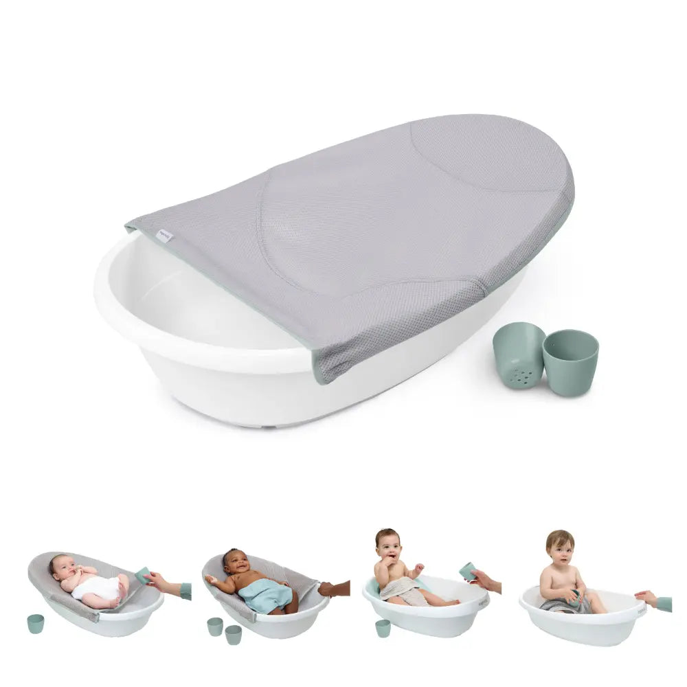 Ingenuity 4 in 1 Baby Bath Tub with Sling Grey 0 to 24 Months