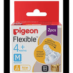 Pigeon Peristaltic Nipple M,For 4+ Month Babies,BPS Free,BPA Free,Pack of 2
