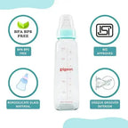 Pigeon Flexible glass Bottle Nursing Feeding Bottle With Added Nipple L For 9 Plus Month Babies 240ml 8oz