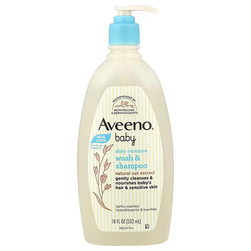 Aveeno Baby Daily Moisture Wash & Shampoo 18 FL OZ 532 ML