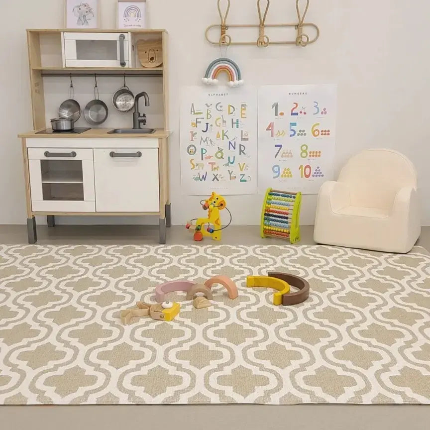 Dwinguler Large Playmat Moroccan Beige Reversible Baby Mat