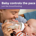 Philips Avent Natural Feeling Baby Bottle 240ml Glass with 1m plus teat