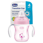 Chicco Transition Cup With Soft Silicone Spout Pink 200 ml Print May Vary