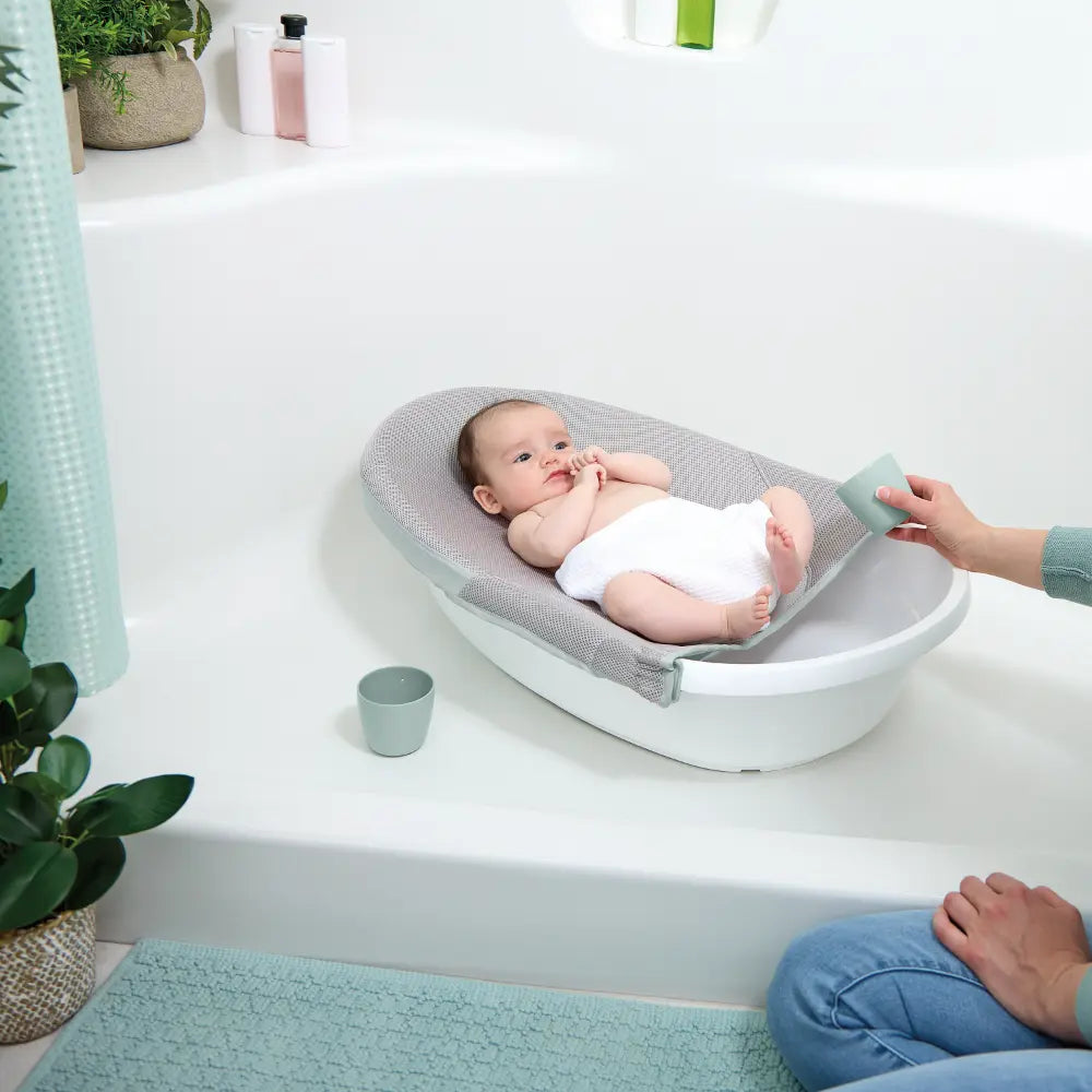 Ingenuity 4 in 1 Baby Bath Tub with Sling Grey 0 to 24 Months