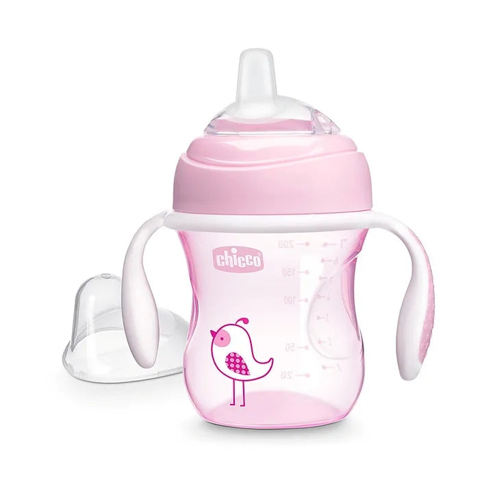 Chicco Transition Cup With Soft Silicone Spout Pink 200 ml Print May Vary