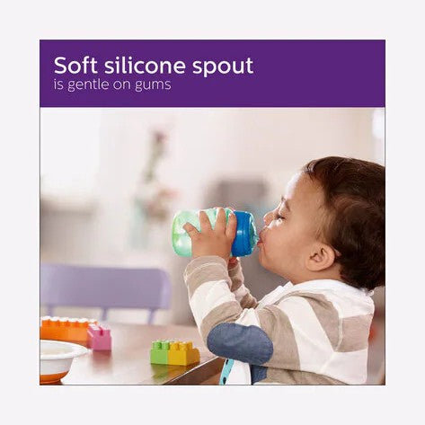 Philips Avent Silicone Classic Spout Cup Green Blue 260ml