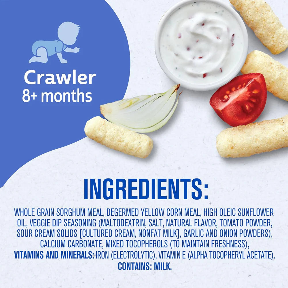 Gerber Lil’ Crunchies® Veggie Dip snacks for baby Crawler 8+ months