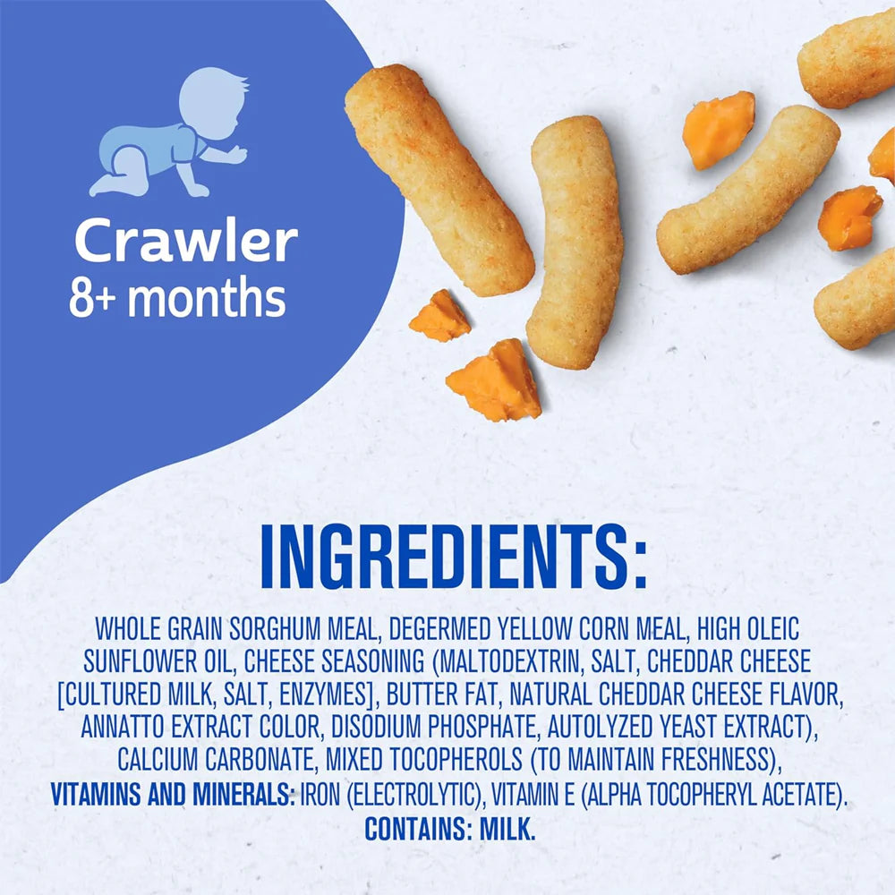 Gerber Lil’ Crunchies® Mild Cheddar snacks for baby Crawler 8+ months