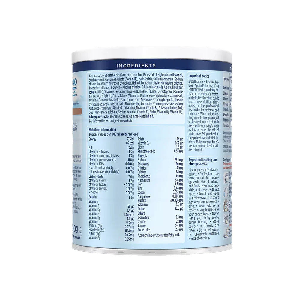 Aptamil Lactose Free Baby Formula Powder 400g From Birth