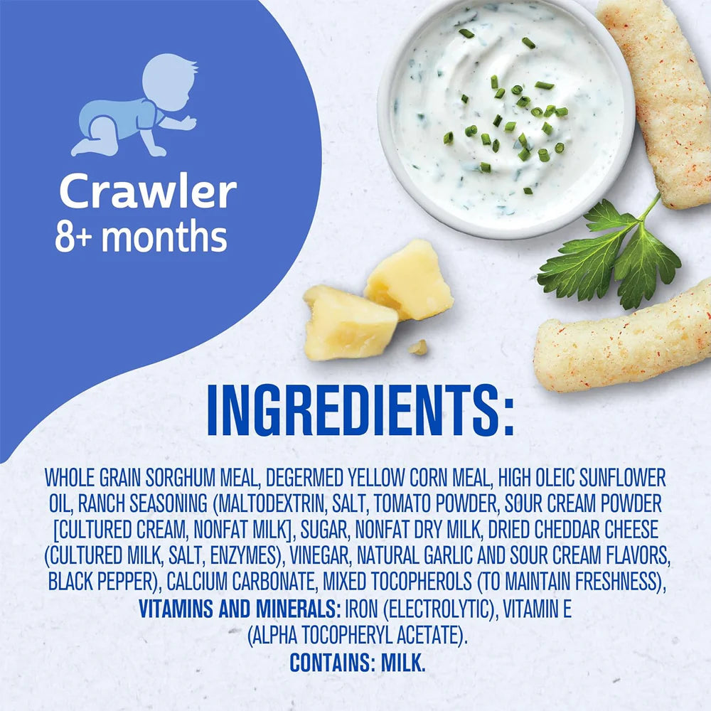 Gerber Lil’ Crunchies® Ranch snacks for baby Crawler 8+ months