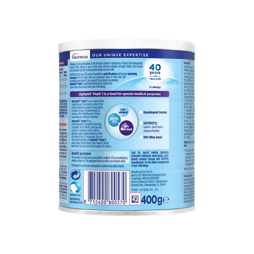 Aptamil Pepti 1 Infant Formula 400g Tin Hypoallergenic
