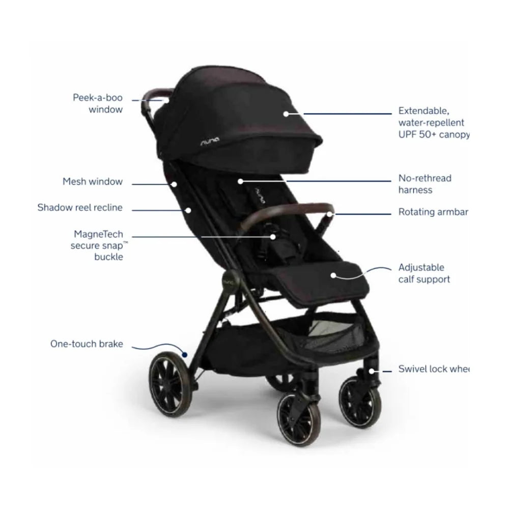 Nuna TRVL Lx Lightweight Luxury Travel Stroller Cedar