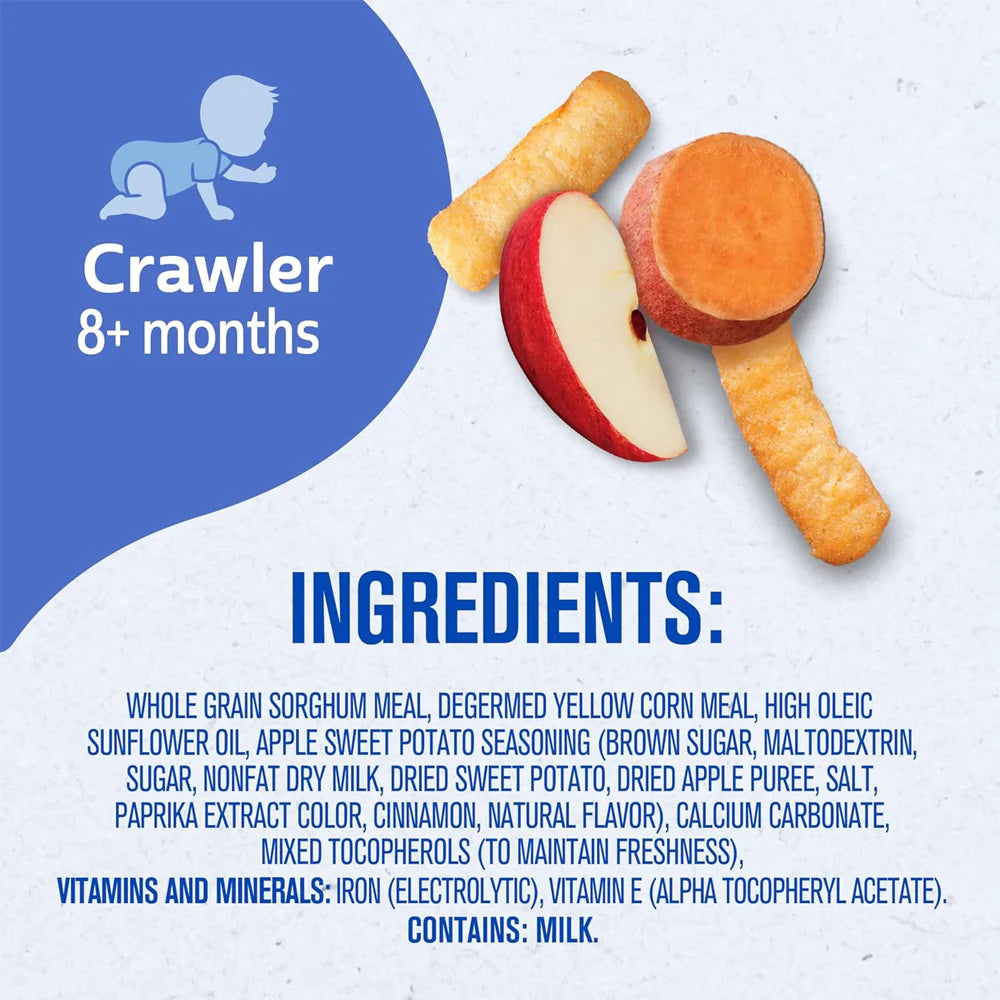 Gerber Lil’ Crunchies® Apple Sweet Potato snacks for baby Crawler 8+ months