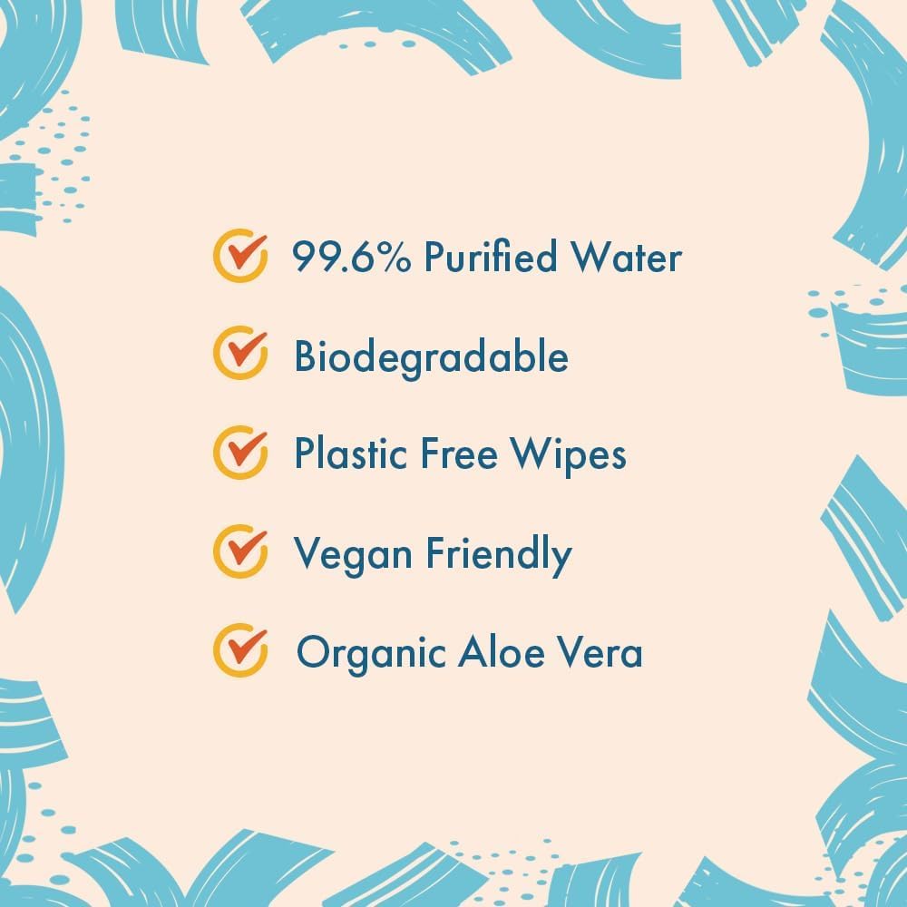 Aqua Wipes Original 99.6% Water Baby Wipes 64 Count