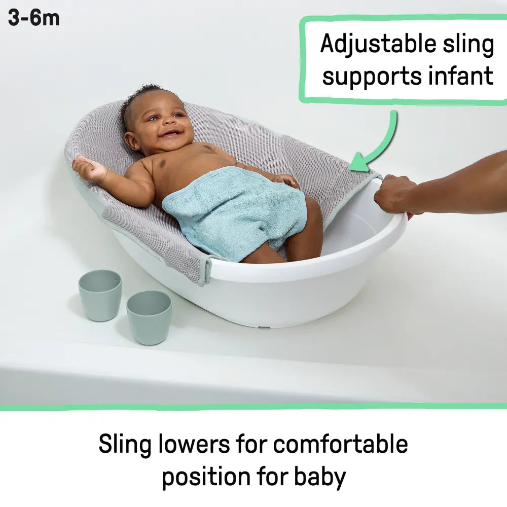 Ingenuity 4 in 1 Baby Bath Tub with Sling Grey 0 to 24 Months
