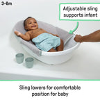 Ingenuity 4 in 1 Baby Bath Tub with Sling Grey 0 to 24 Months