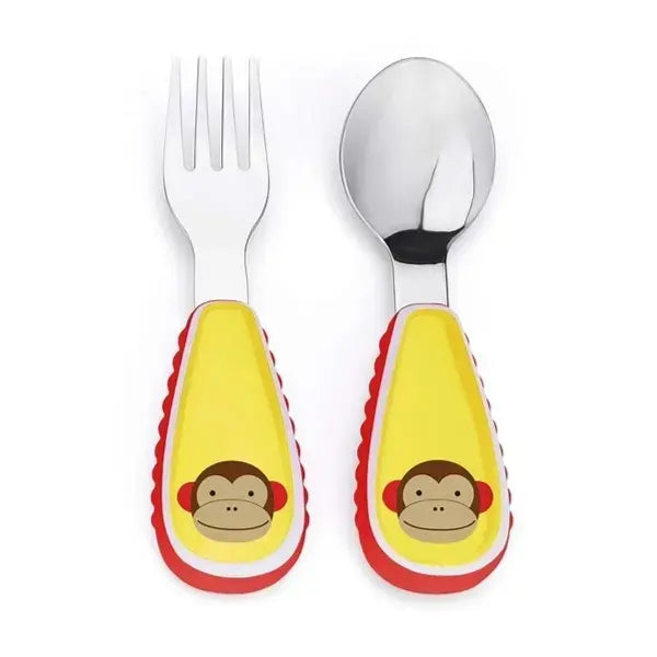 Skip Hop Stainless Steel Fork & Spoon Set (Monkey)