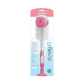 Dr Browns Reusable Sponge Baby Bottle Cleaning Brush with Suction Cup Stand Scrubber and Nipple Cleaner Pink 1 Pack
