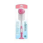 Dr Browns Reusable Sponge Baby Bottle Cleaning Brush with Suction Cup Stand Scrubber and Nipple Cleaner Pink 1 Pack