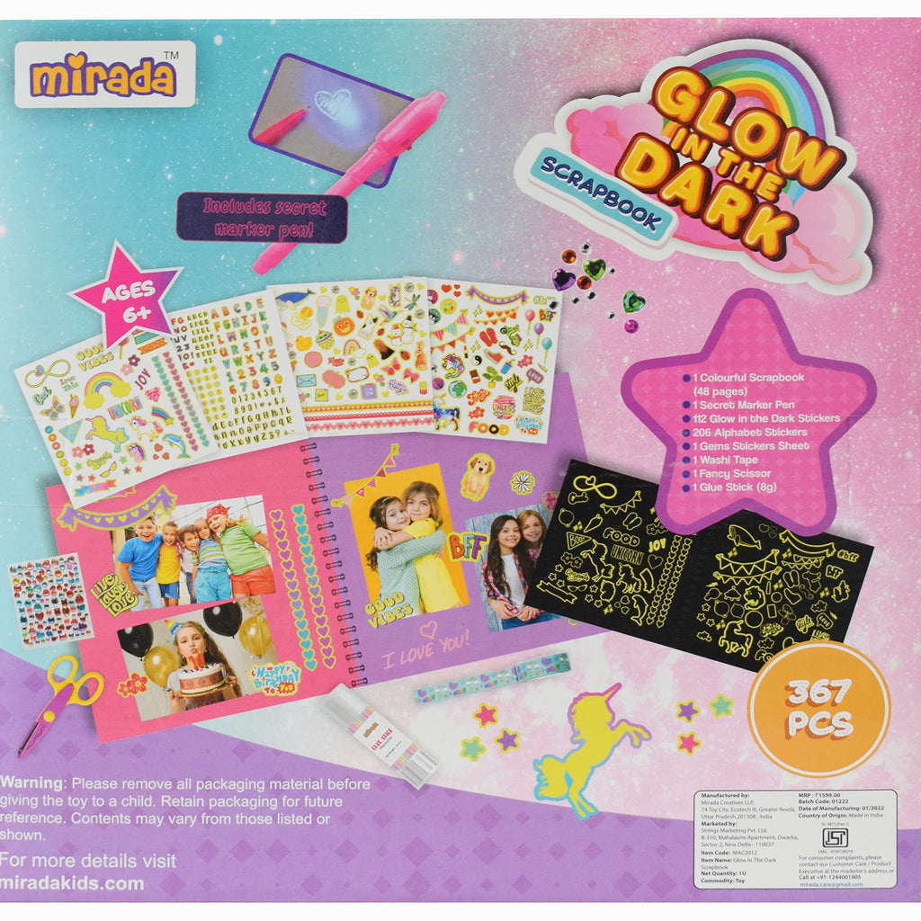 Mirada Art and Craft Glow in The Dark Scrapbook Ideal Geeft for Boys and Girls 6 plus Mac2012