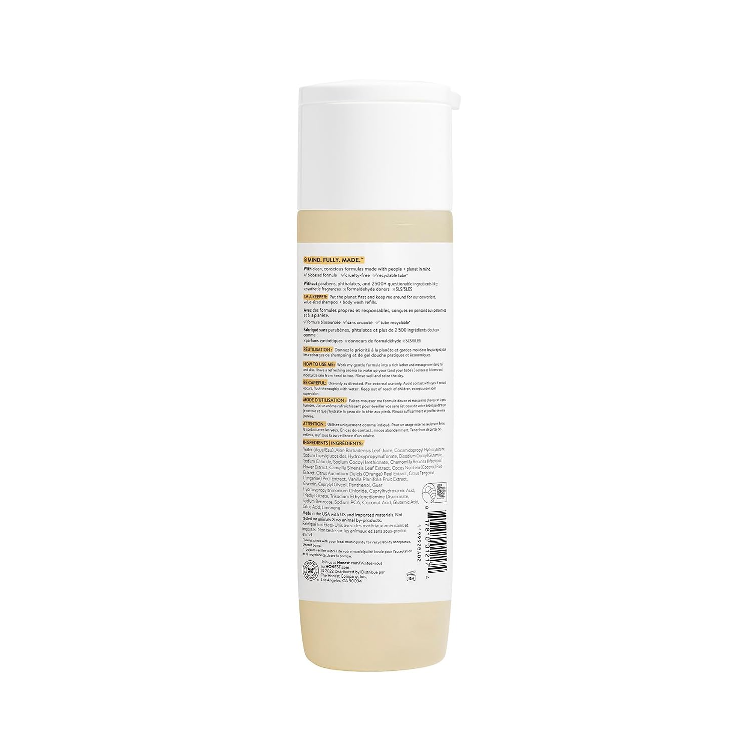 Honest Shampoo + Body Wash Citrus Vanilla 10 FL OZ. 295 ML