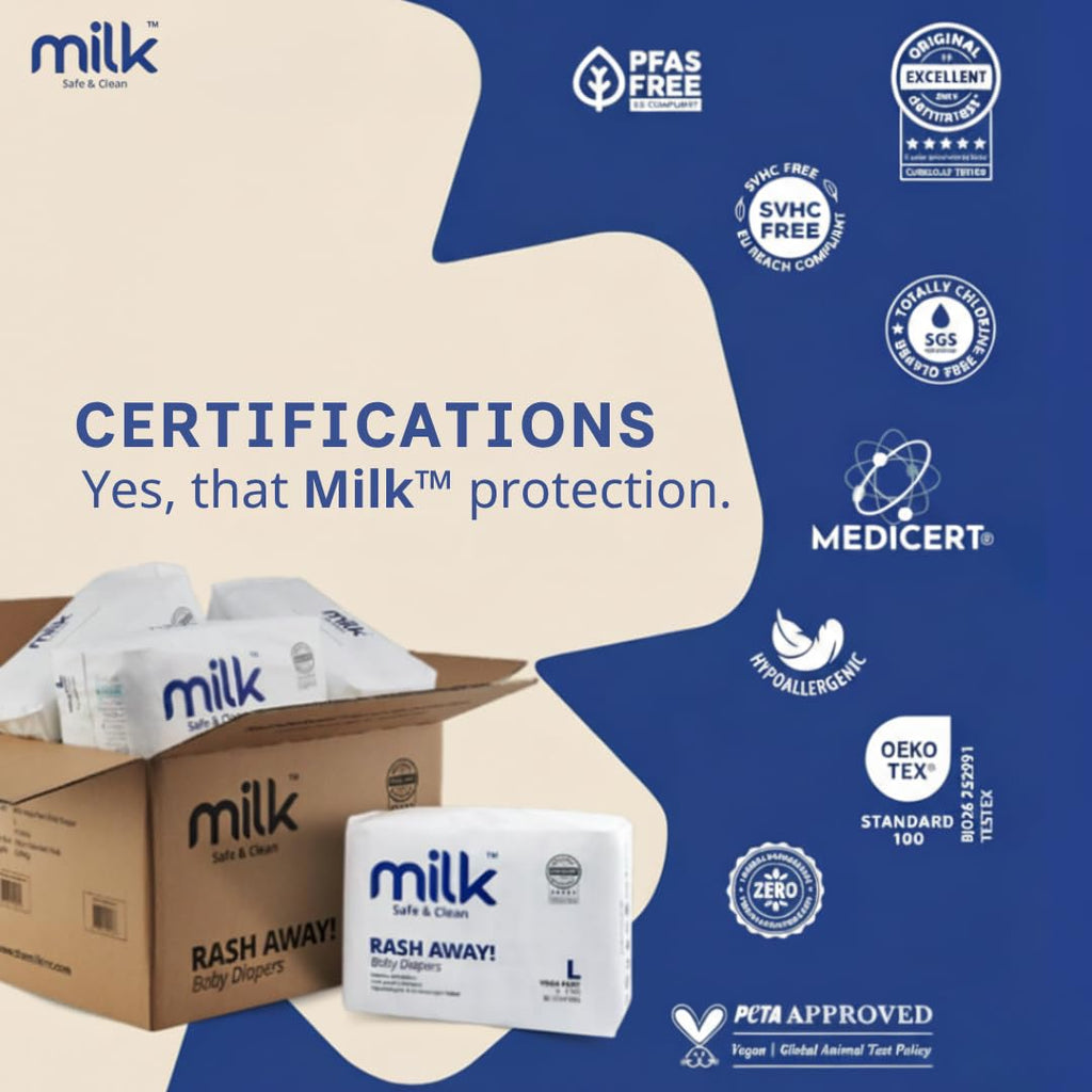 MILK Yoga Pants Diaper Size Large 9-17kg 36 Count