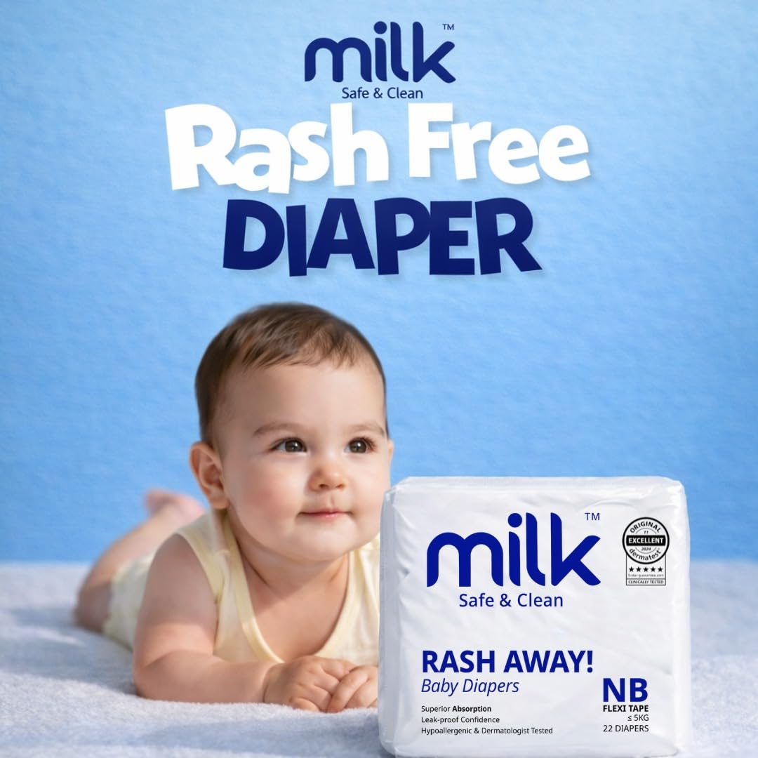 MILK Diapers Flexi Tape Newborn Under 5kg Size NB 22 Count