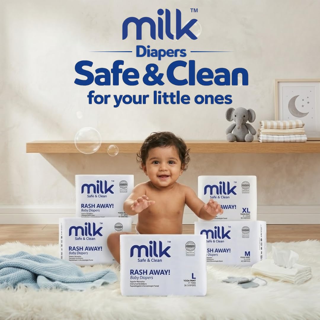 MILK Diapers Flexi Tape 4 to 8 kg Size Small 48 Count