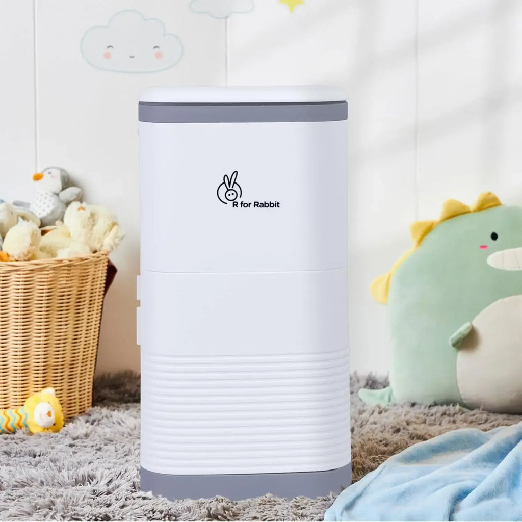 R for Rabbit Hygo Bin Portable Diaper Bin Grey White