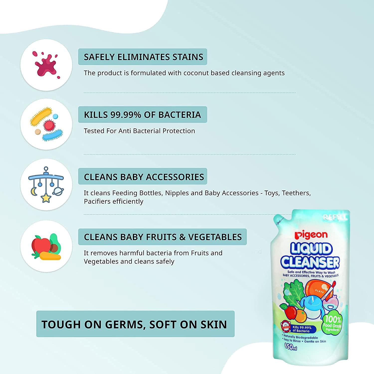Pigeon Liquid Cleanser Refill 650 ML - for Baby Products