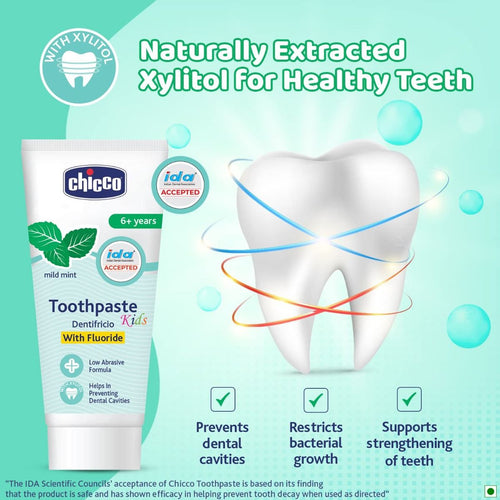 Chicco Mild Mint Flavour Toothpaste for 6 plus Year Kids 70 gm