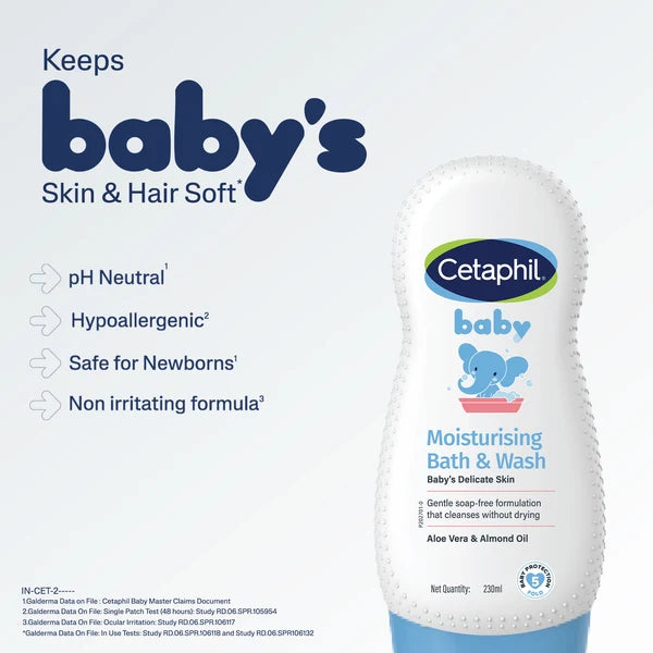 Cetaphil Baby Moisturising Bath And Wash 230ml
