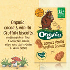 Organix Gruffalo Cocoa Vanilla Biscuits 100g for 12 Plus Months